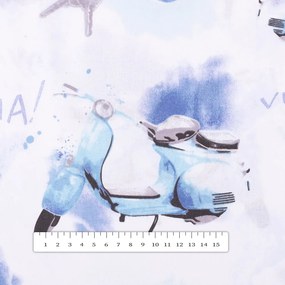 Biante Bavlnený štvorcový obrus Sandra SA-289 Viva Italia modrá 80x80 cm