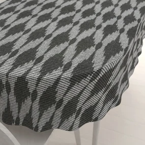 Biante Dekoračný oválny obrus Leona LN-048 Tmavo sivé obrazce a pásiky 100x160 cm