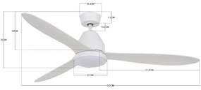 Lucci air 213043 - LED Stropný ventilátor WHITEHAVEN GX53/17W/230V biela + DO
