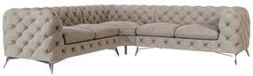 Sivobéžová zamatová rohová pohovka Chelsea – Ropez