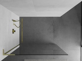 Mexen Kioto L, sprchová zástena Walk-In 85 x 200 cm, 8mm číre sklo, zlatý matný profil, 800-085-103-55-00