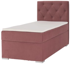 Boxspringová posteľ, jednolôžko, staroružová, 90x200, pravá, ESHLY