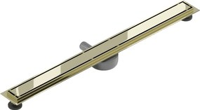 Mexen Flat 360°, nerezový sprchový žľab vzor M13 2v1 na vloženie dlažby 90 cm, zlatá lesklá, 1510090-40
