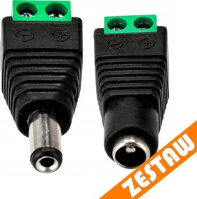 Sada konektorov DC 2,1 x 5,5 na pripojenie LED pásikov k napájaciemu zdroju