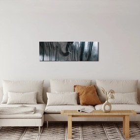 Obraz - Tvár z ocele (s hodinami) (90x30 cm)