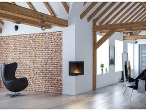 InFire - Rohový BIO krb 45x60 cm 3kW čierna