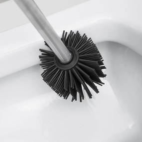 Erga Silka, silikónová WC kefa, čierna-chrómová, ERG-YKA-V.WCZC-SILKA