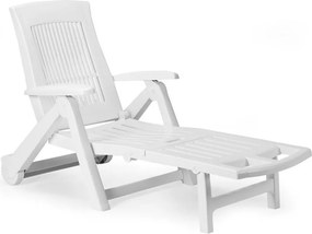 Záhradné lehátko ZIRCONE, 72x195x101cm, biela I.P.A.E-Progarden