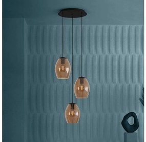 Eglo 390161 - Luster na lanku ESTANYS 3xE27/40W/230V hnedá