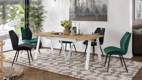 AVERY Dub Artisan / biela spodná časť - LOFTOVÝ / PRIEMYSELNÝ STÔL DO OBÝVAČKY/ JEDÁLNE ROZKLADACÍ DO 290 cm!