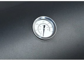 Gril na drevené uhlie s údiarňou čierna/drevo