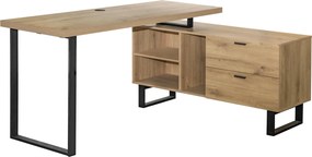 XXXLutz ROHOVÝ PÍSACÍ STÔL, čierna, farba duba, 150/120/75 cm Carryhome - Kancelárske stoly - 002798030201
