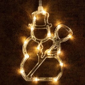 Vianočná LED dekorácia hviezda, snehuliak, sob, teple biela
