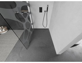 Mexen Kioto, sprchová zástena Walk-In 110 x 200 cm, 8mm číre sklo biely vzor, grafitový profil, 800-110-101-66-97