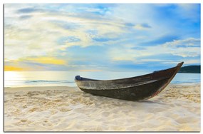 Obraz na plátne - Čln na pláži 151A (75x50 cm)