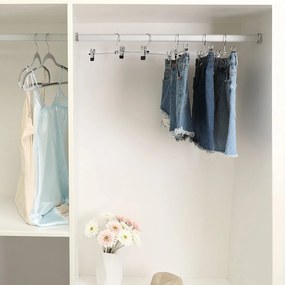 Kovové vešiaky na nohavice, protišmykové, sada 20 ks, strieborné