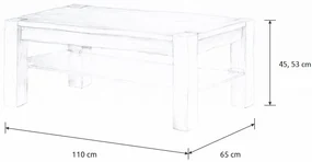 Wooded Konferenčný stolík Denver Glass z masívu DUB 110x65x45cm