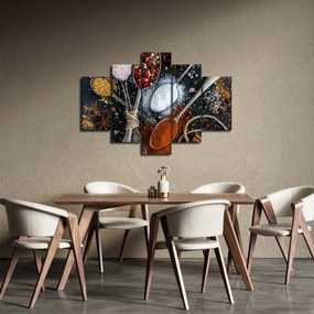 Obraz lyžíc s korením (150x105 cm)