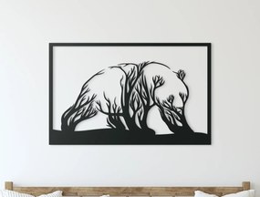 drevko Obraz z dreva Medveď a stromy Rozmer obrazu: 28 x 44,5 cm, Farba dekorácie: Čierna