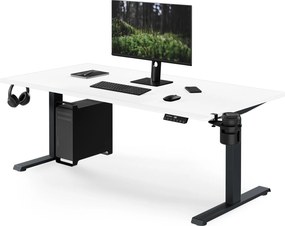 Elektrický stôl s nastavením výšky ergonomický antracitovo-bieli, 1600x800 mm: ARIA