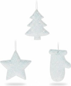 Set trblietavých ozdôb – biely 10 cm