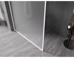 Mexen Kioto-F, sprchová zástena s rámom 130 x 202 cm, 8 mm sklo námraza, biely profil, 800-130-104-20-30