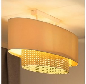 Duolla - Prisadený luster DOUBLE OVAL RATTAN 2xE27/15W/230V krémová/ratan DU604574