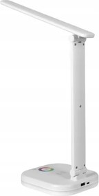 Stmievateľná stolná lampa LED RGBW s bezdrôtovým nabíjaním, 7W/5V USB, biela