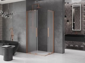 Mexen Velar Duo, sprchový kút s posuvnými dverami 100 x 90 cm, 8mm sklo námraza, medená matná, 871-100-090-32-65