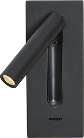 Sada 2 moderných nástenných svietidiel čierna vrátane LED - Plaza