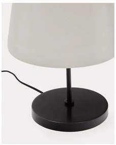 Čierno-biela stolová lampa so skleneným tienidlom (výška 38 cm) Nefar – Kave Home