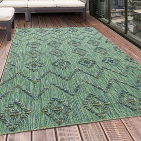 Šnúrkový koberec Bahama 3D Boho zelený