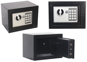 LEAN Elektronický kovový trezor na kód, čierna