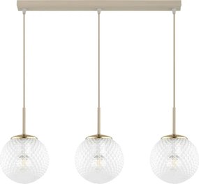 Brilagi - Závesný luster na lanku STELLA 3xE27/60W/230V béžová/zlatá