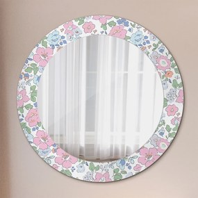 Okrúhle ozdobné zrkadlo Jemné kvety fi 60 cm