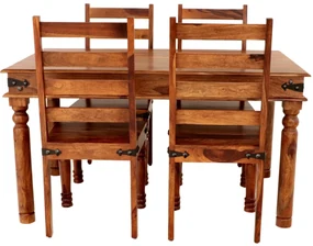 furniture-nabytek.cz - Jedálenský set pre 4 osoby Jali z indického masívu palisander