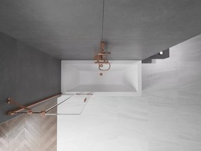 Mexen Velar, 2-krídlová posuvná vaňová zástena 70 x 150 cm, 8mm číre sklo, ružové zlato, 896-070-000-01-60