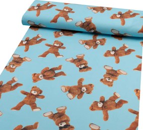 Biante Detské bavlnené posteľné obliečky do postieľky Sandra SA-724 Plyšové medvedíky na modrom Do postieľky 90x140 a 40x60 cm