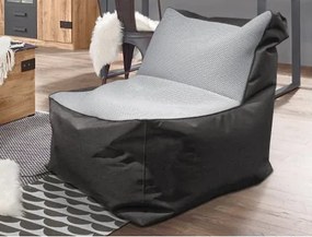 Sedací vak Carole, čierna látka/svetlo šedá tkanina%