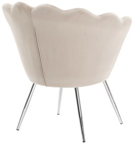 LuxuryForm DESIGN Kreslo FREY VELUR so striebornými nohami - latte
