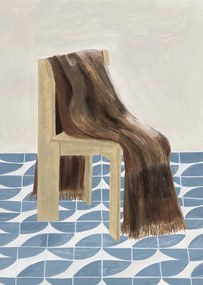 The Poster Club Plagát Chair with Blanket by Isabelle Vandeplassche 30x40