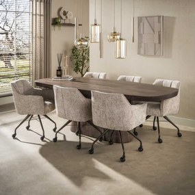 Jedálenský stôl XXL 20-27 Arcadia 240x105cm Drevo Hnedá Acacia - Komfort-nábytok
