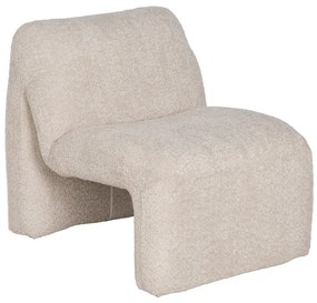 Béžové kreslo z textílie buklé – Ixia