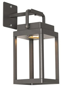 Vonkajšia nástenná lampa tmavosivá vrátane LED nabíjateľná - Yara