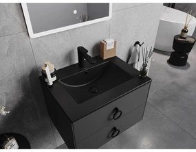 Mexen Atena, umývadlo na zapustenie do dosky 61 x 46 cm, čierna matná, 25016070