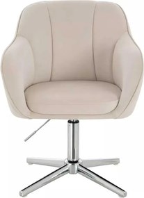 LuxuryForm DESIGN Stolička AVOLA VELUR na striebornom kríži - krémová