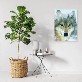 Gario Obraz na plátne Vlk v lese na pozadí Rozmery: 40 x 60 cm