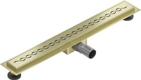 Mexen Flat, lineárny podlahový žľab 60 cm, M18, zlatá matná, 1A23060-15