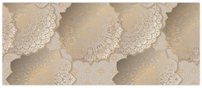 Obraz - Mandaly v zlatých tónoch (120x50 cm)