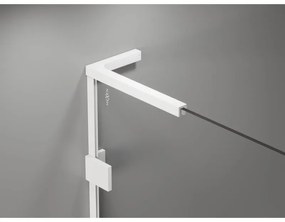 Mexen Lunar, L polkruhový sprchový kút naklápací doľava 100 x 70 cm, 8mm číre sklo, biely profil, 833L-100L-070P-20-00